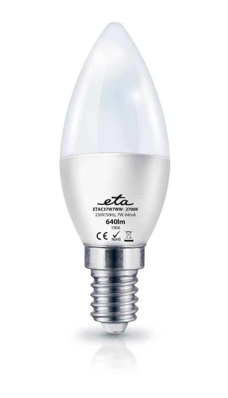 Žárovka LED ETA EKO LEDka svíčka 7W, E14, teplá bílá, Žárovka, LED, ETA, EKO, LEDka, svíčka, 7W, E14, teplá, bílá