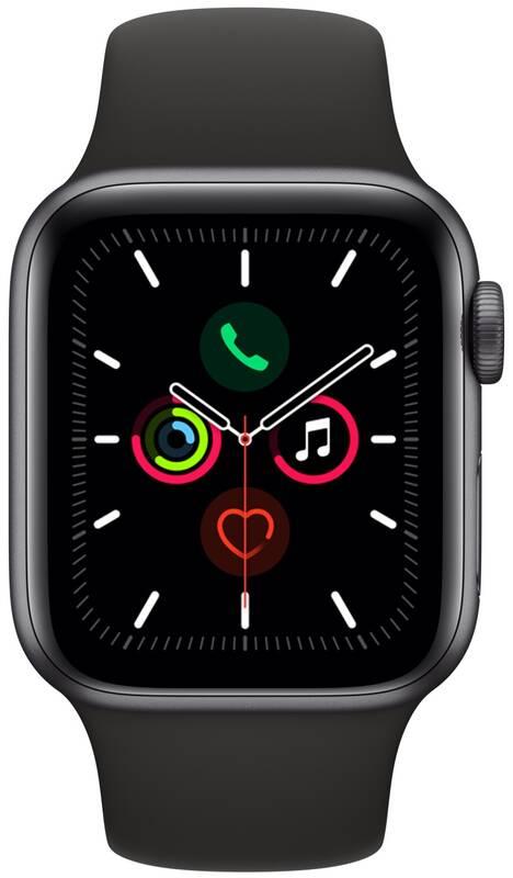 Chytré hodinky Apple Watch Series 5 GPS 40mm pouzdro z vesmírně šedého hliníku - černý sportovní řemínek, Chytré, hodinky, Apple, Watch, Series, 5, GPS, 40mm, pouzdro, z, vesmírně, šedého, hliníku, černý, sportovní, řemínek