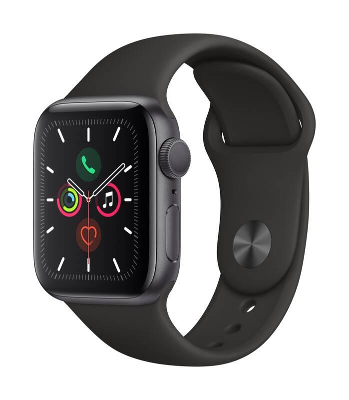 Chytré hodinky Apple Watch Series 5 GPS 40mm pouzdro z vesmírně šedého hliníku - černý sportovní řemínek, Chytré, hodinky, Apple, Watch, Series, 5, GPS, 40mm, pouzdro, z, vesmírně, šedého, hliníku, černý, sportovní, řemínek