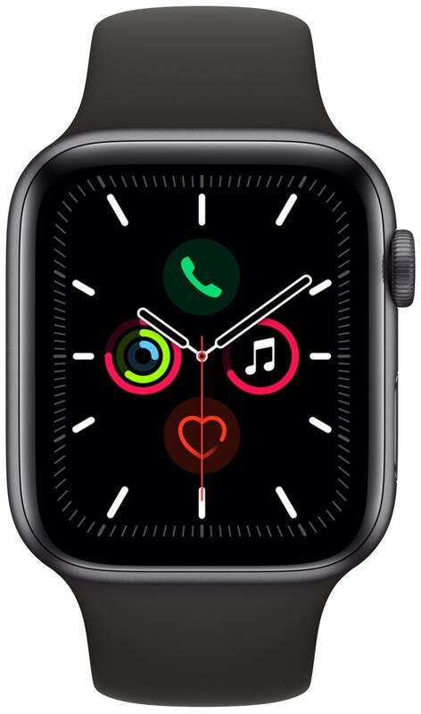 Chytré hodinky Apple Watch Series 5 GPS 44mm pouzdro z vesmírně šedého hliníku - černý sportovní řemínek SK, Chytré, hodinky, Apple, Watch, Series, 5, GPS, 44mm, pouzdro, z, vesmírně, šedého, hliníku, černý, sportovní, řemínek, SK