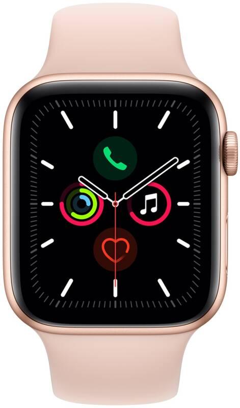 Chytré hodinky Apple Watch Series 5 GPS 44mm pouzdro ze zlatého hliníku - pískově růžový sportovní řemínek, Chytré, hodinky, Apple, Watch, Series, 5, GPS, 44mm, pouzdro, ze, zlatého, hliníku, pískově, růžový, sportovní, řemínek