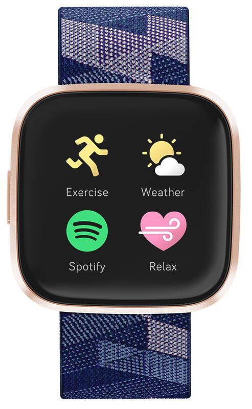 Chytré hodinky Fitbit Versa 2 Special Edition - Navy & Pink Woven