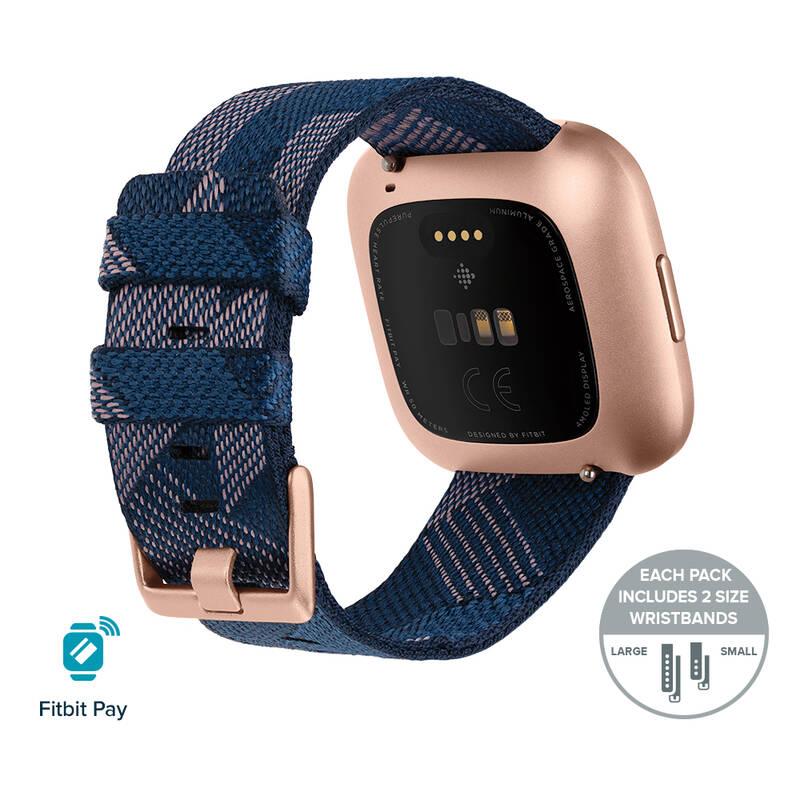 Chytré hodinky Fitbit Versa 2 Special Edition - Navy & Pink Woven, Chytré, hodinky, Fitbit, Versa, 2, Special, Edition, Navy, &, Pink, Woven