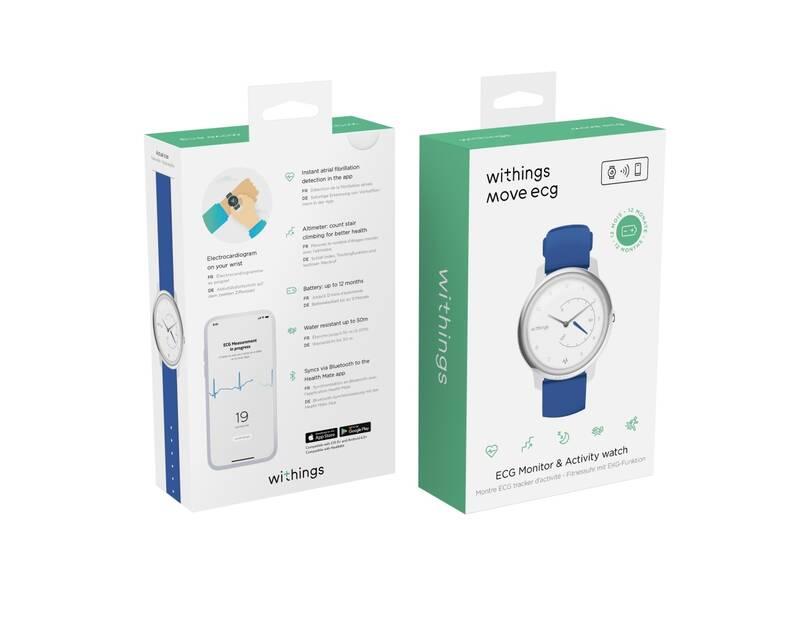 Chytré hodinky Withings Move ECG modrá, Chytré, hodinky, Withings, Move, ECG, modrá