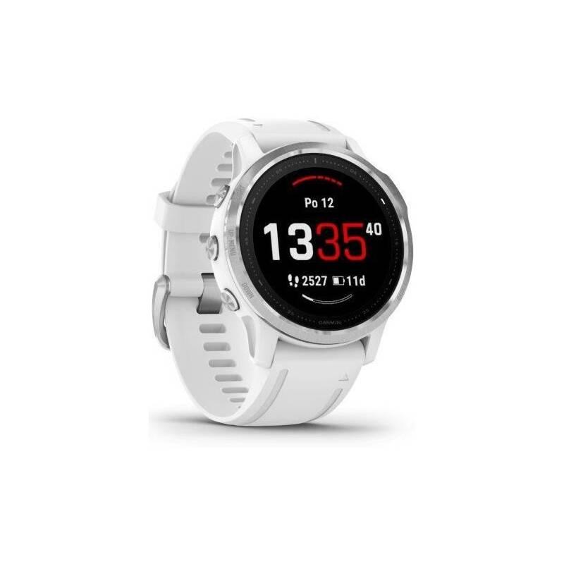 GPS hodinky Garmin fenix6S Glass stříbrné bílé