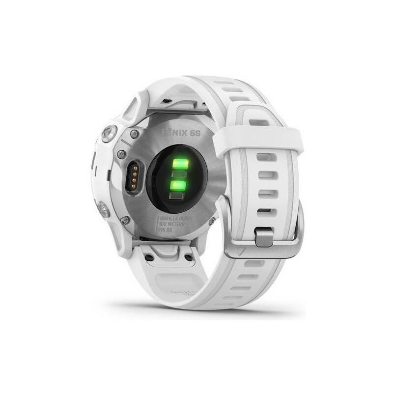 GPS hodinky Garmin fenix6S Glass stříbrné bílé