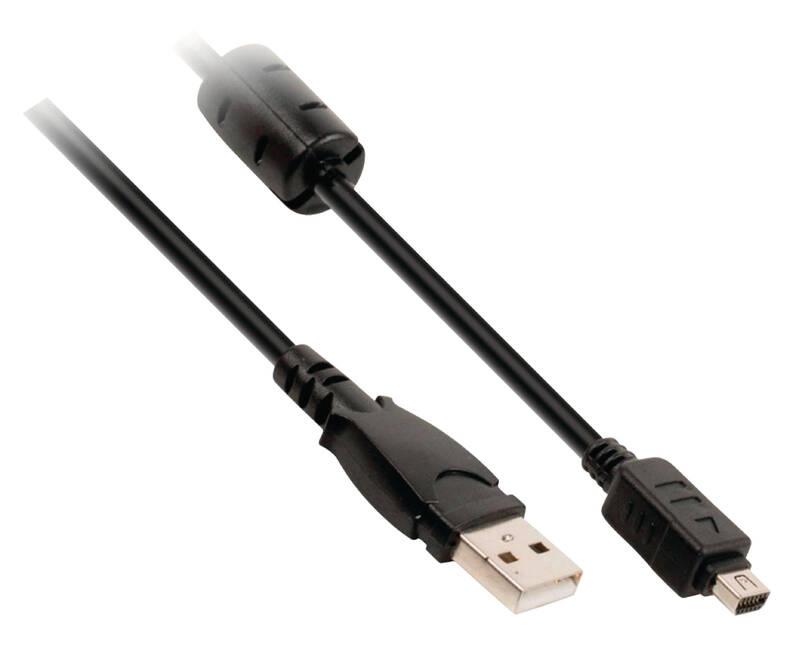 Kabel VALUELINE USB 2.0 USB-A Male Olympus 12-Pin Male, 2m černý, Kabel, VALUELINE, USB, 2.0, USB-A, Male, Olympus, 12-Pin, Male, 2m, černý