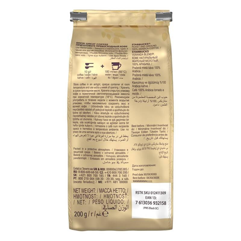 Káva mletá Starbucks BLONDE VERANDA BLEND 200g