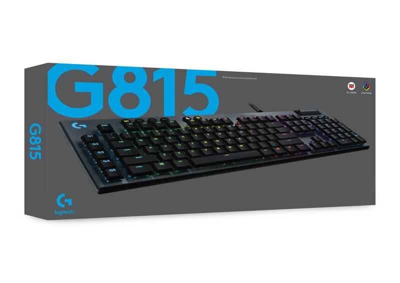 Klávesnice Logitech Gaming G815 Lightsync RGB, Linear, US černá