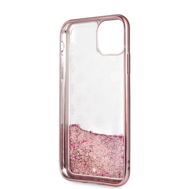 Kryt na mobil Guess 4G Peony Glitter pro Apple iPhone 11 Pro Max růžový