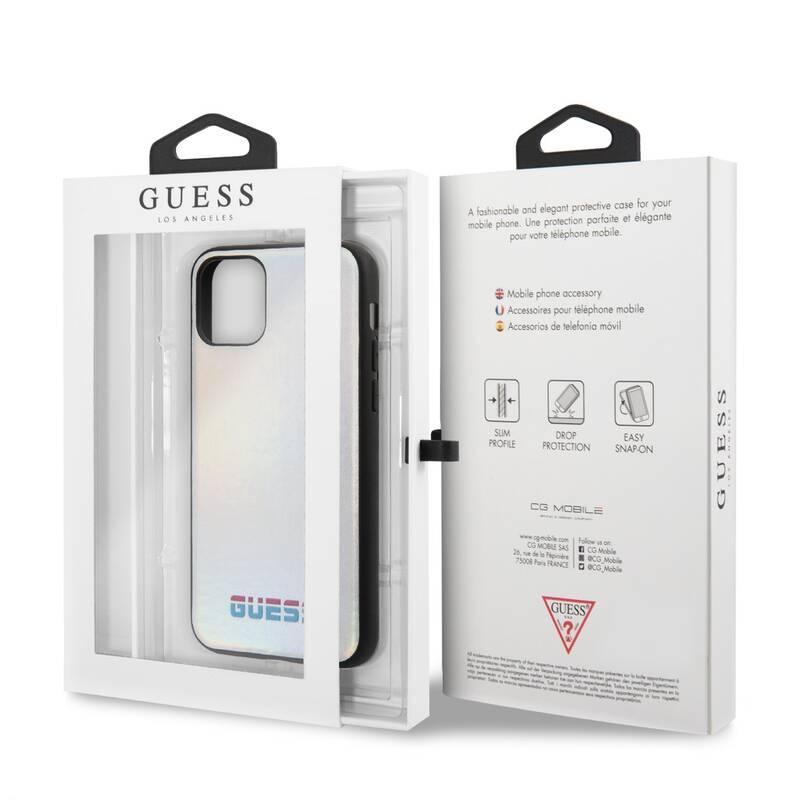 Kryt na mobil Guess Iridescent pro Apple iPhone 11 stříbrný