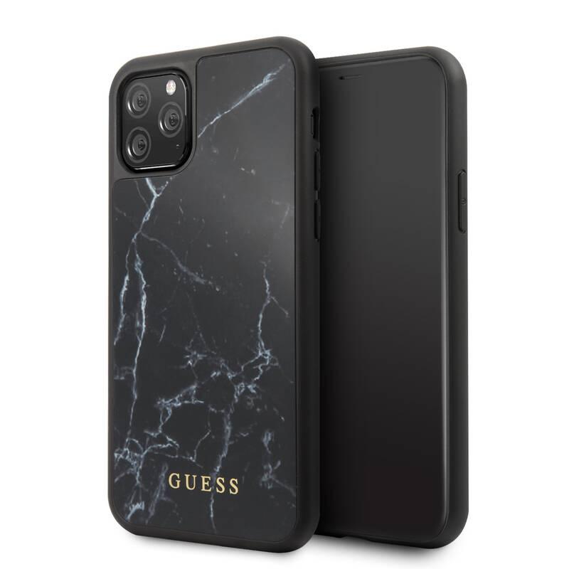 Kryt na mobil Guess Marble pro Apple iPhone 11 černý