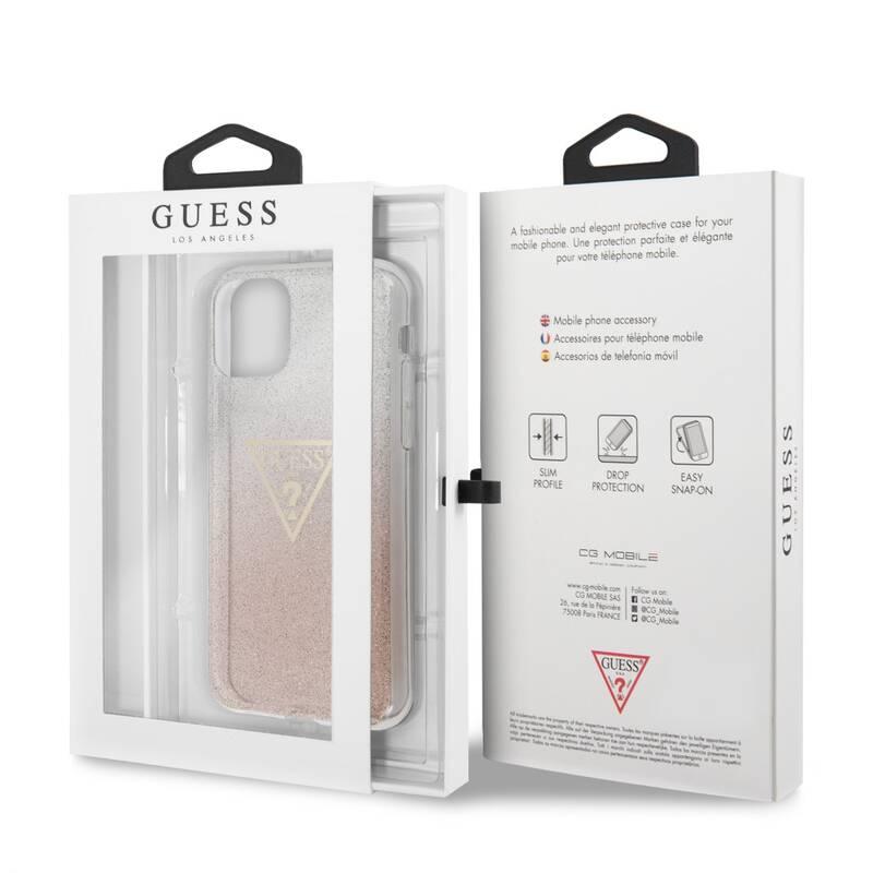 Kryt na mobil Guess Solid Glitter pro Apple iPhone 11 Pro Max růžový
