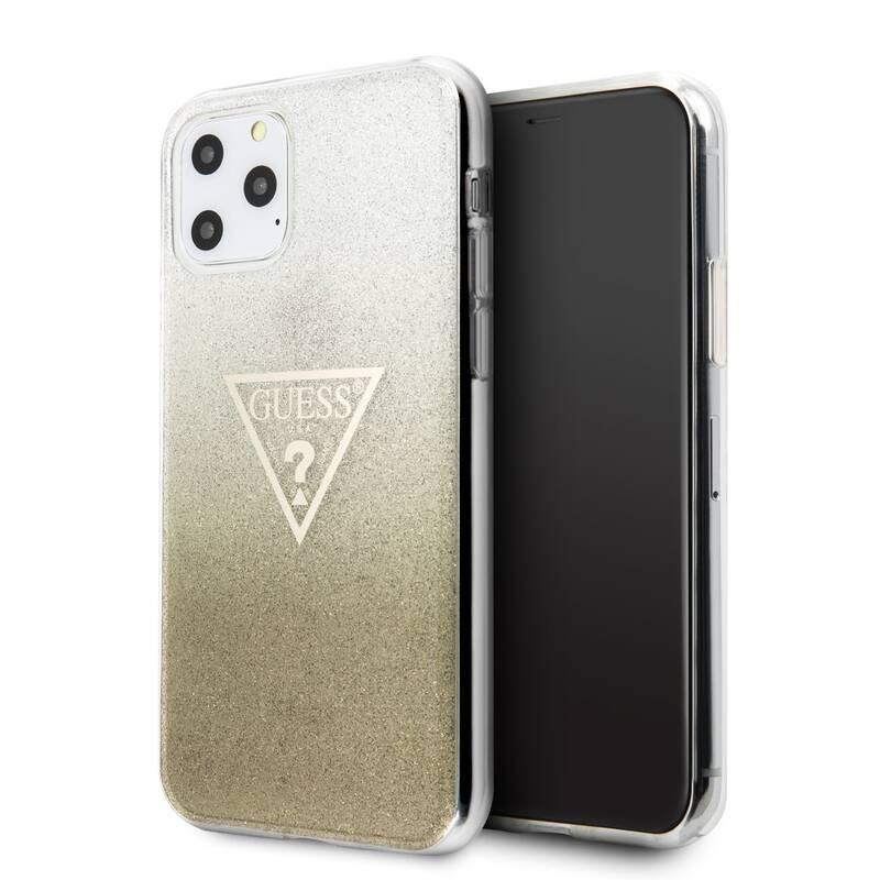 Kryt na mobil Guess Solid Glitter pro Apple iPhone 11 Pro zlatý