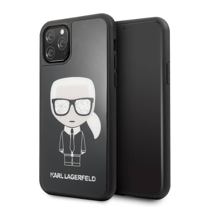 Kryt na mobil Karl Lagerfeld Glitter Iconic Body pro Apple iPhone 11 Pro Max černý