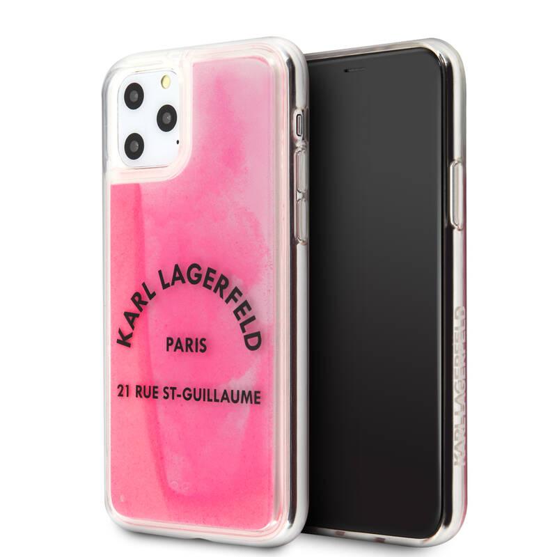 Kryt na mobil Karl Lagerfeld Glow in The Dark pro Apple iPhone 11 růžový