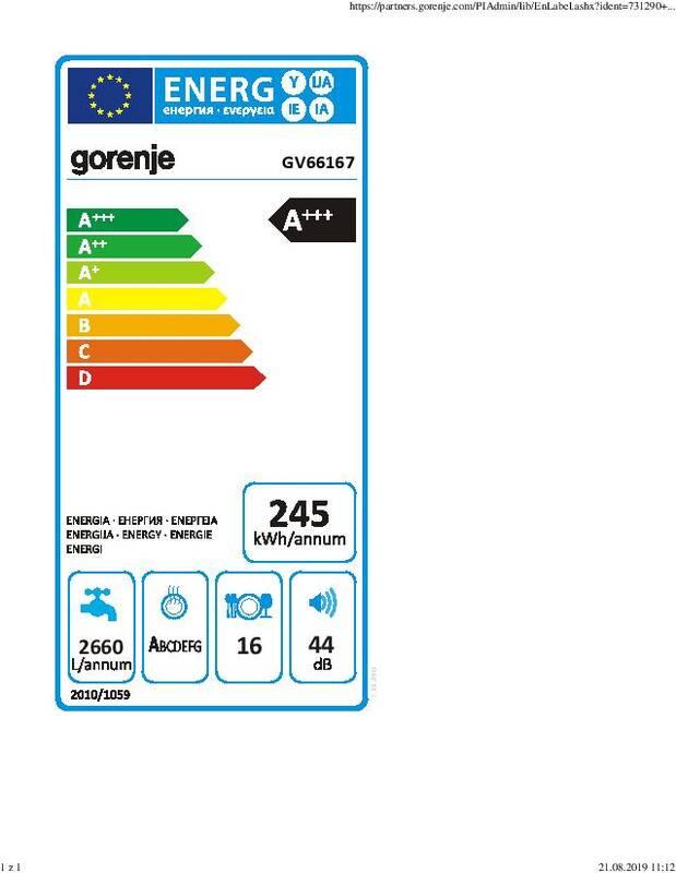 Myčka nádobí Gorenje GV66167