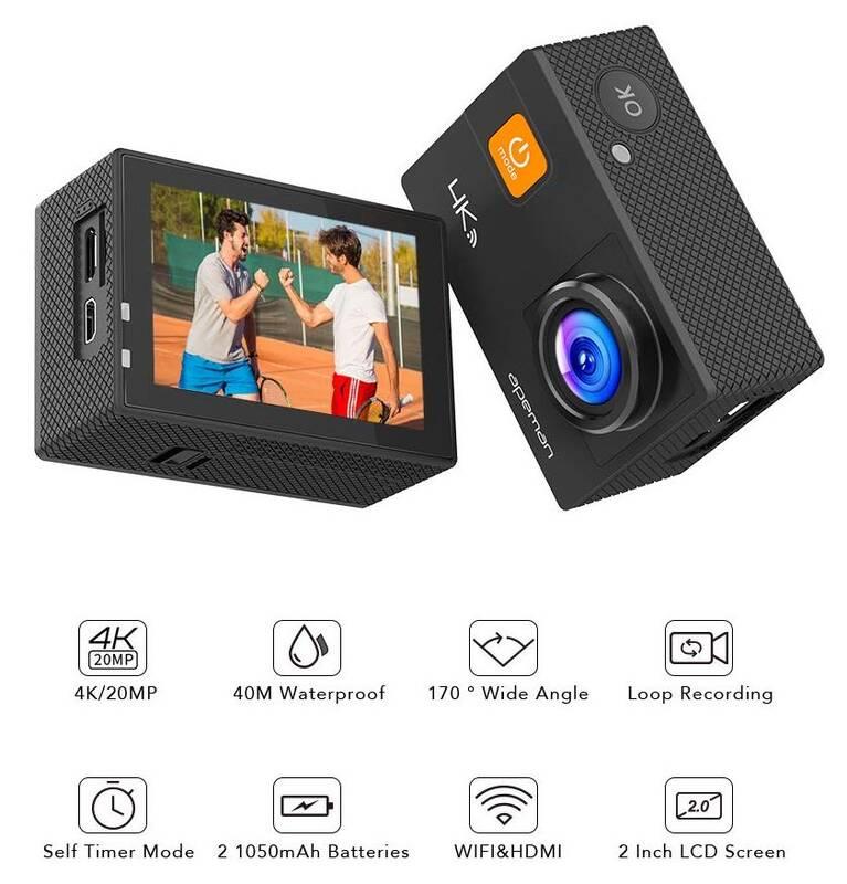 Outdoorová kamera Apeman A80 černá