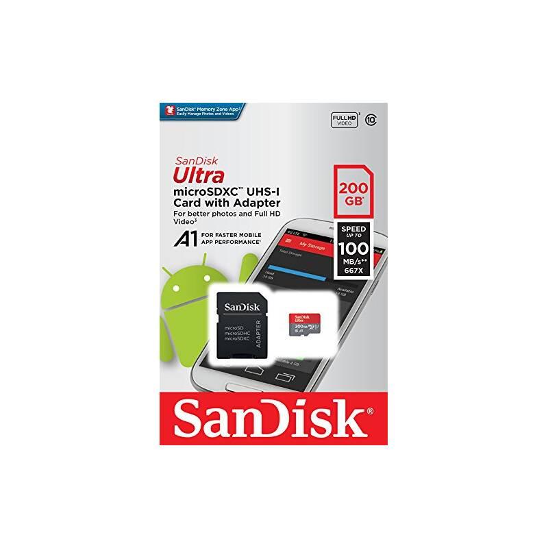 Paměťová karta Sandisk Micro SDXC Ultra 200GB UHS-I U1 adapter