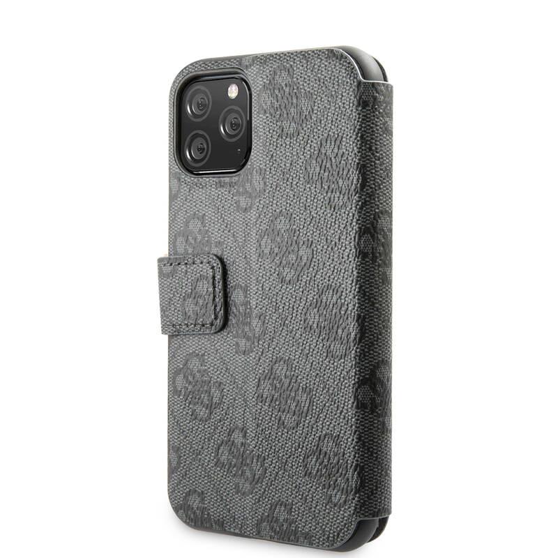 Pouzdro na mobil flipové Guess 4G Book pro Apple iPhone 11 Pro Max šedé