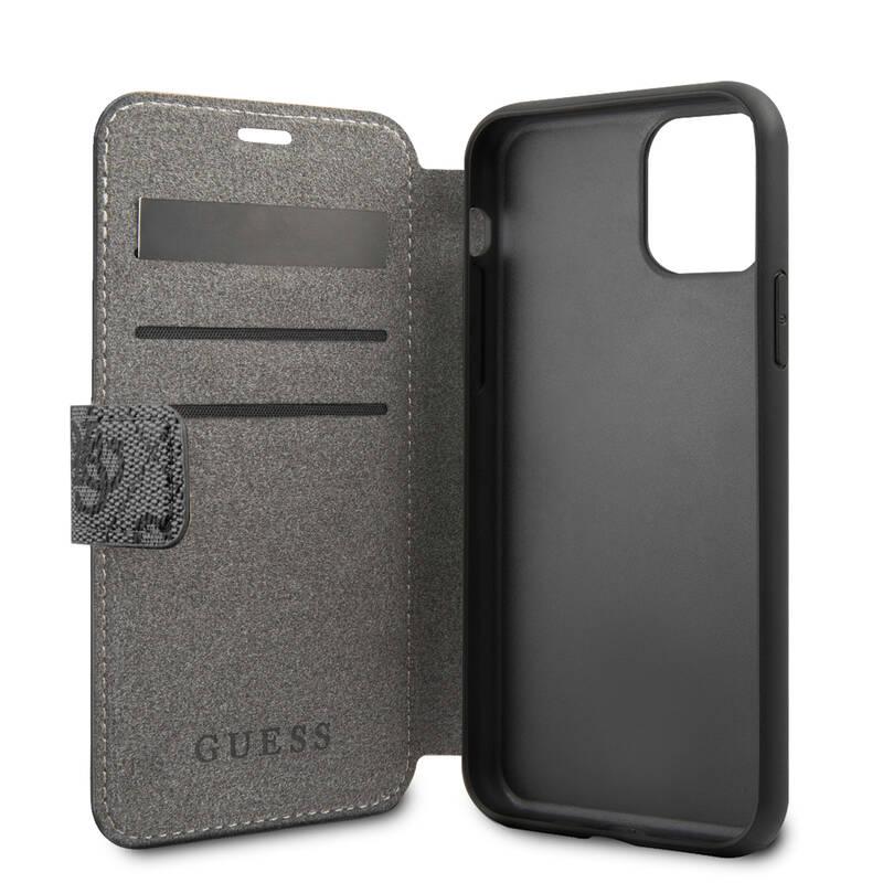 Pouzdro na mobil flipové Guess 4G Book pro Apple iPhone 11 Pro Max šedé