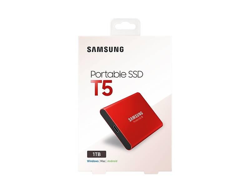 SSD externí Samsung T5, 1TB červený