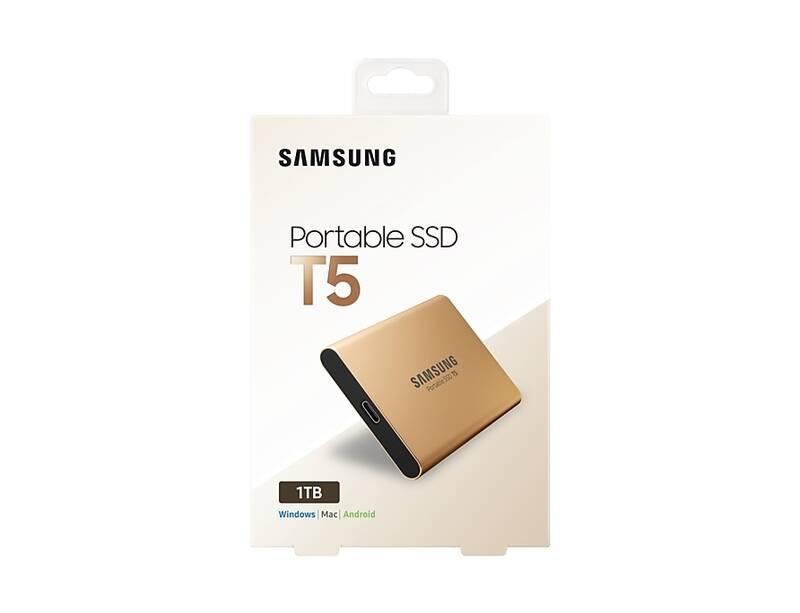 SSD externí Samsung T5, 1TB zlatý