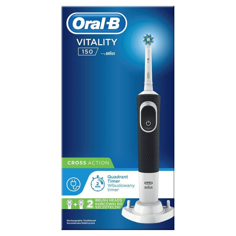 Zubní kartáček Oral-B Vitality 100 Black Cross Action 1 Sensi hlavice