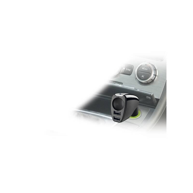 Adaptér do auta CellularLine CL, 2 x USB černý