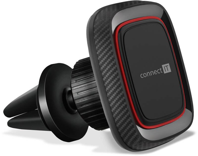 Držák na mobil Connect IT InCarz 4Strong360 Carbon, magnetický, do mřížky černý červený