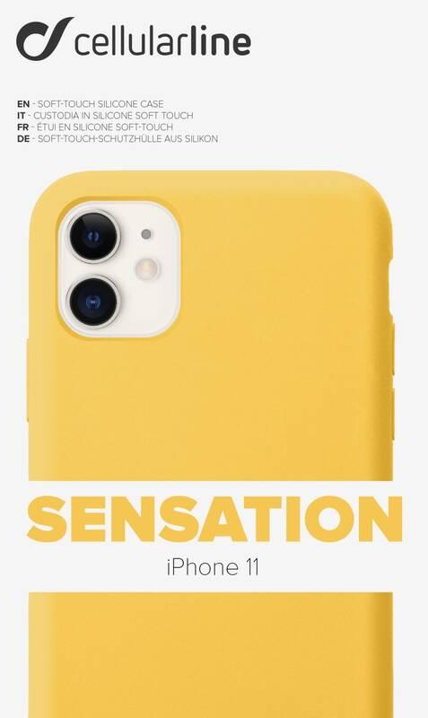 Kryt na mobil CellularLine SENSATION pro Apple iPhone 11 žlutý, Kryt, na, mobil, CellularLine, SENSATION, pro, Apple, iPhone, 11, žlutý