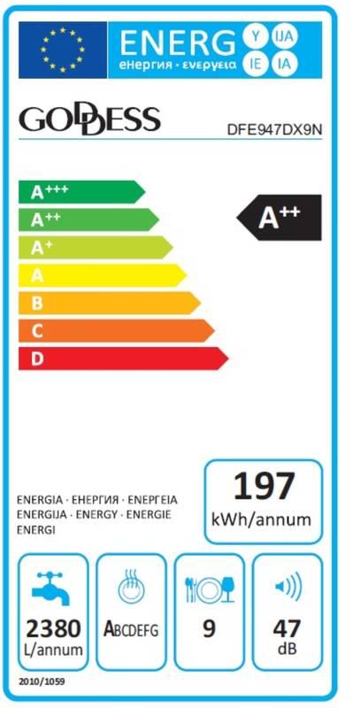 Myčka nádobí Goddess DFE947DX9N nerez