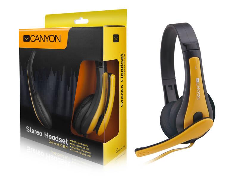 Myš Canyon Corax podložka headset černá oranžová