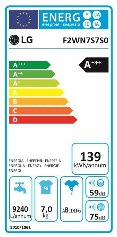 Pračka LG F2WN7S7S0 bílá