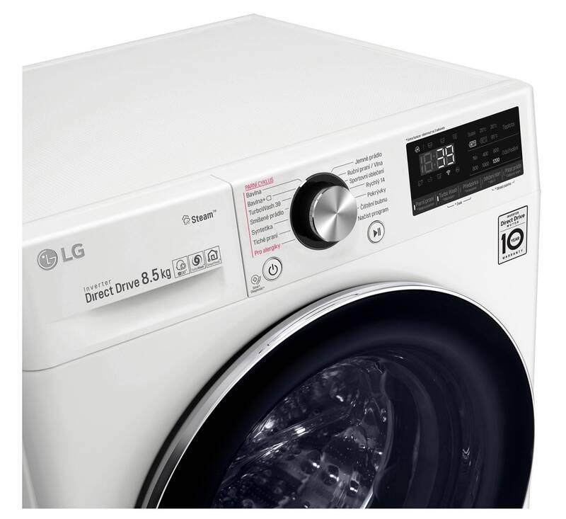 Pračka LG F2WV9S8P2 bílá sklo