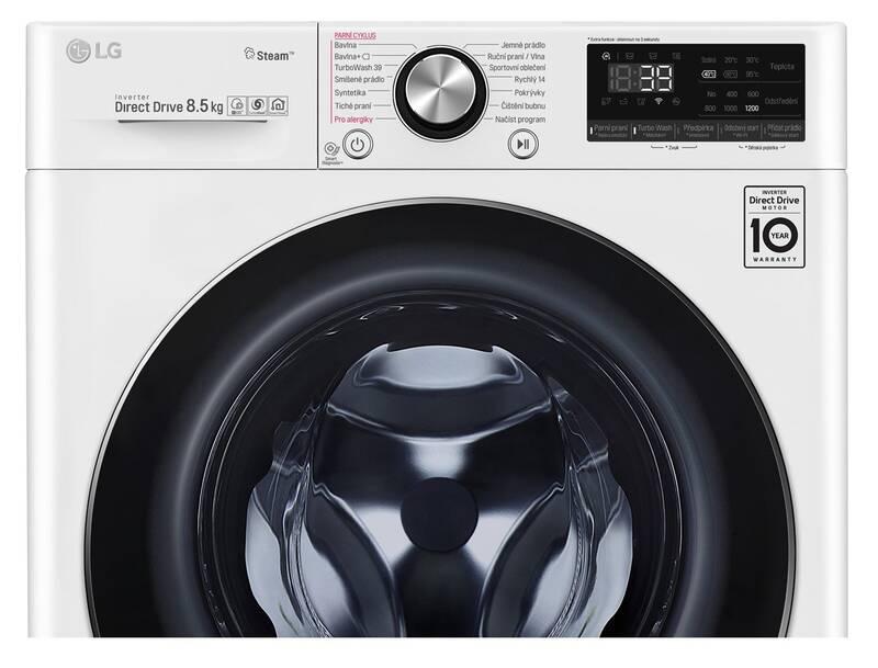 Pračka LG F2WV9S8P2 bílá sklo