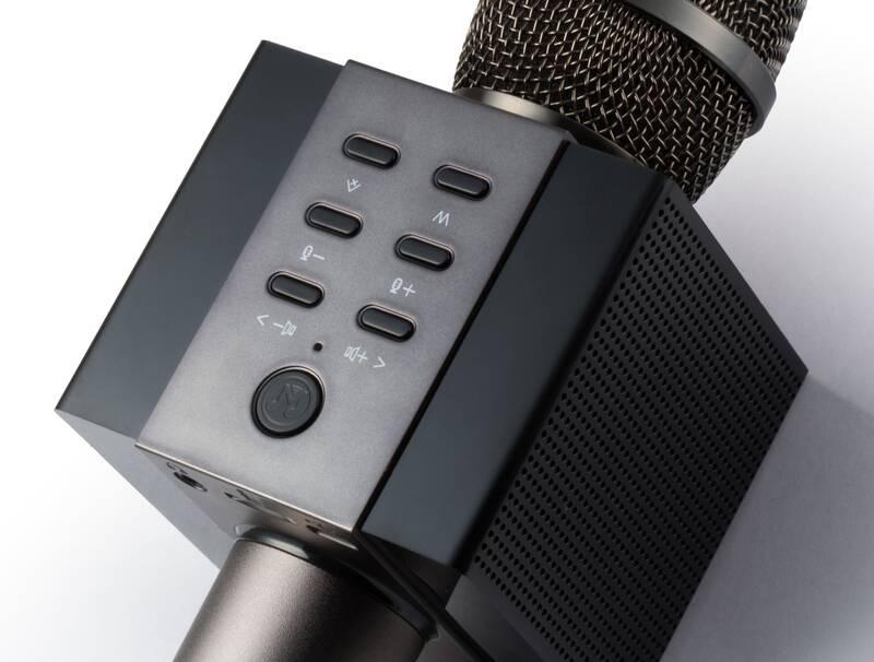 Přenosný reproduktor Technaxx ELEGANCE, karaoke mikrofon černý