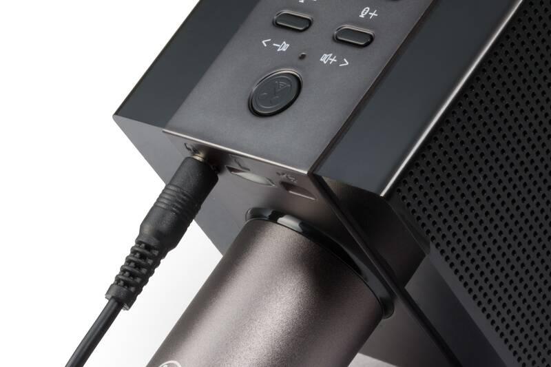 Přenosný reproduktor Technaxx ELEGANCE, karaoke mikrofon černý