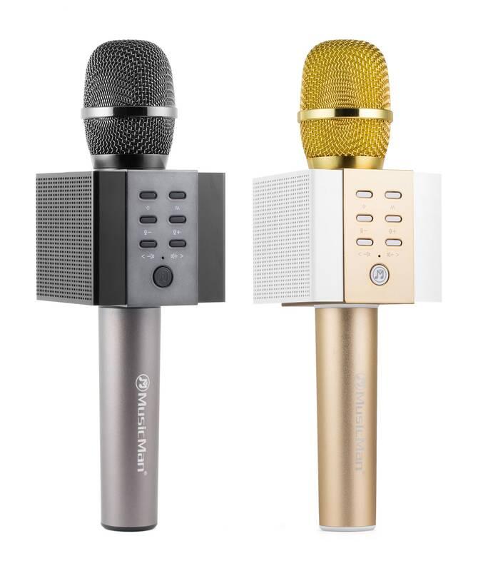 Přenosný reproduktor Technaxx ELEGANCE, karaoke mikrofon zlatý