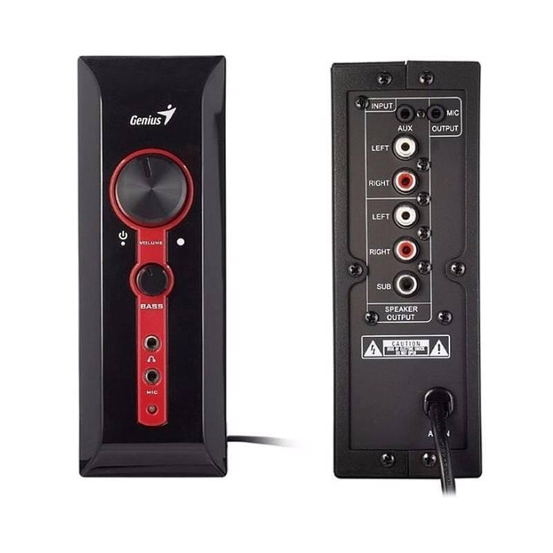 Reproduktory Genius GX Gaming SW-G 2.1 1250, Verze II. černé červené