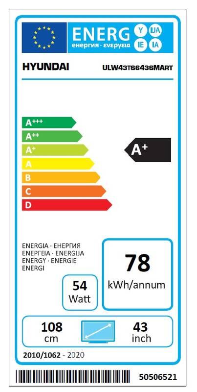 Televize Hyundai ULW 43TS643 SMART černá