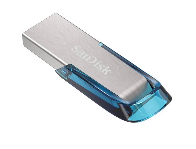 USB Flash Sandisk Ultra Flair 32GB stříbrný modrý, USB, Flash, Sandisk, Ultra, Flair, 32GB, stříbrný, modrý