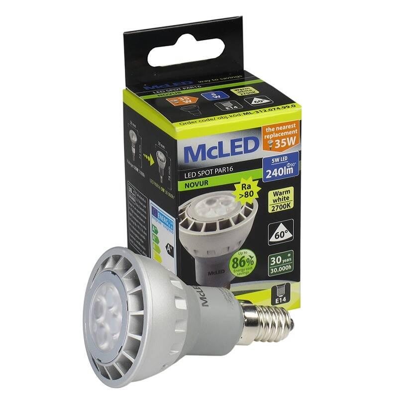 Žárovka LED McLED reflektor, 5W, E14, teplá bílá