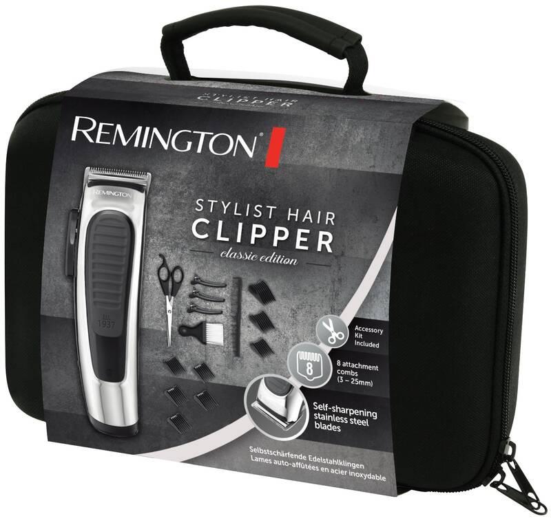 Zastřihovač vlasů Remington HC450 StylistClassic Ed Hair Clipper černý stříbrný, Zastřihovač, vlasů, Remington, HC450, StylistClassic, Ed, Hair, Clipper, černý, stříbrný