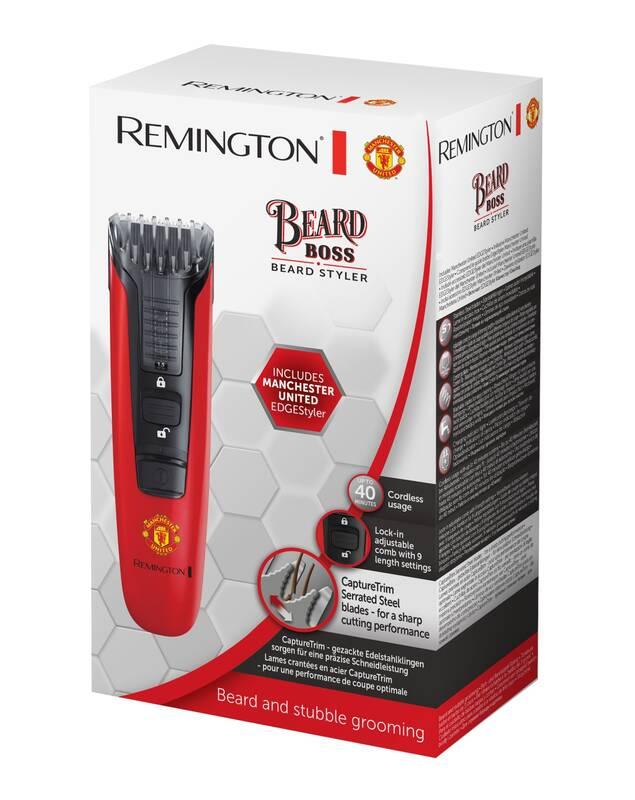 Zastřihovač vousů Remington MB4128 Man Utd Beard Boss Styler černý červený
