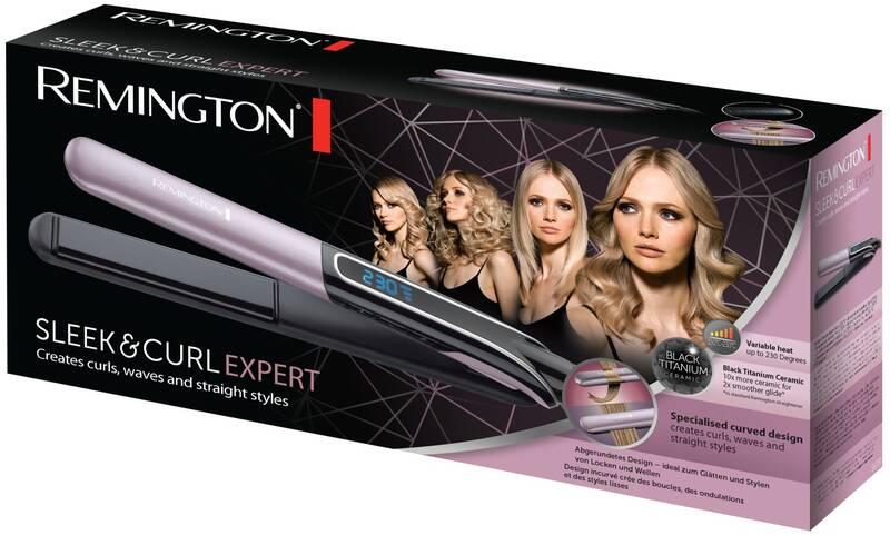 Žehlička na vlasy Remington S6700 Sleek & Curl Expert černá fialová, Žehlička, na, vlasy, Remington, S6700, Sleek, &, Curl, Expert, černá, fialová