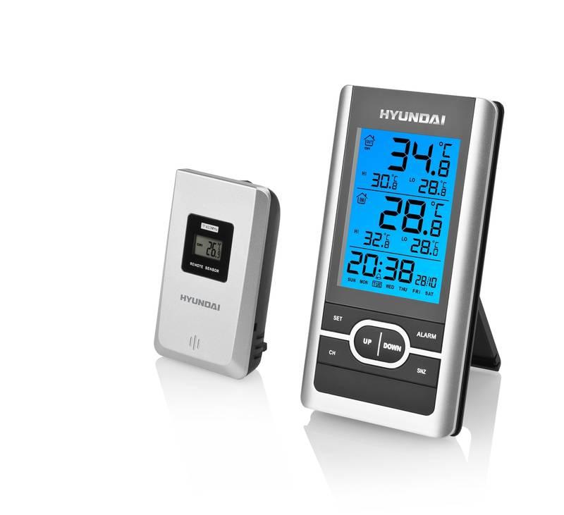 Meteorologická stanice Hyundai WS 1070 černá stříbrná
