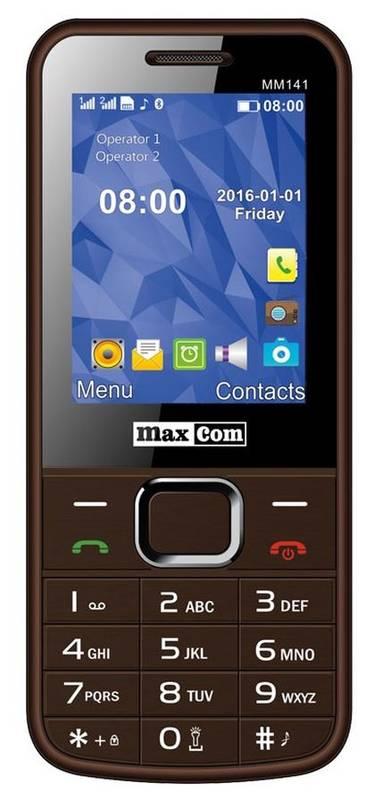 Mobilní telefon MaxCom MM141 Dual SIM hnědý, Mobilní, telefon, MaxCom, MM141, Dual, SIM, hnědý