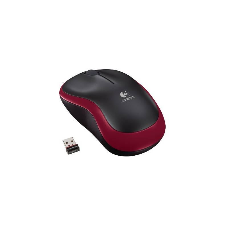 Myš Logitech Wireless Mouse M185 červená