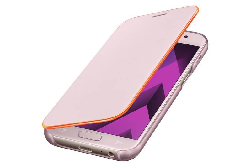 Pouzdro na mobil flipové Samsung Neon flip pro Galaxy A3 2017 růžové